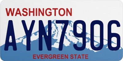 WA license plate AYN7906
