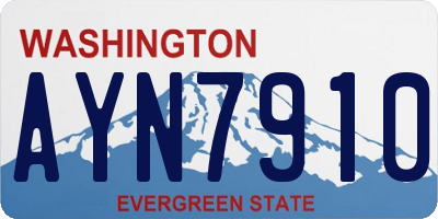 WA license plate AYN7910