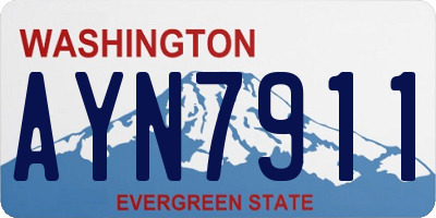 WA license plate AYN7911