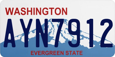 WA license plate AYN7912