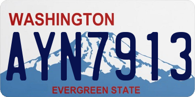 WA license plate AYN7913