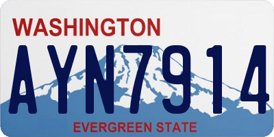 WA license plate AYN7914
