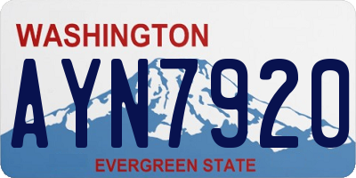 WA license plate AYN7920