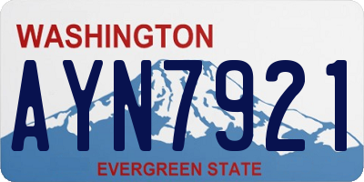 WA license plate AYN7921