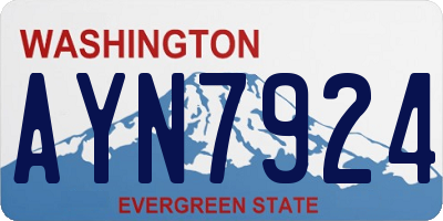WA license plate AYN7924
