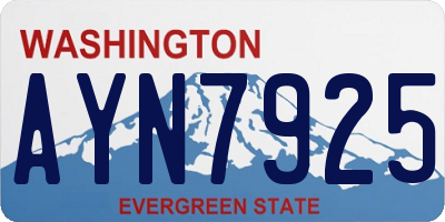 WA license plate AYN7925