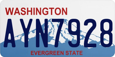 WA license plate AYN7928