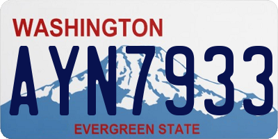 WA license plate AYN7933