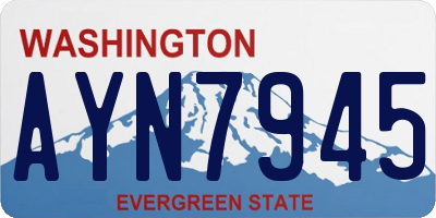 WA license plate AYN7945