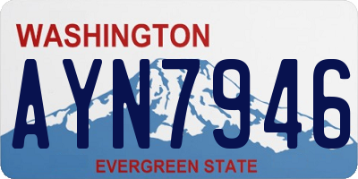 WA license plate AYN7946