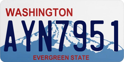 WA license plate AYN7951
