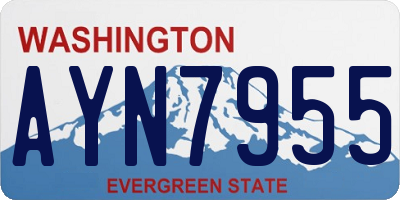 WA license plate AYN7955