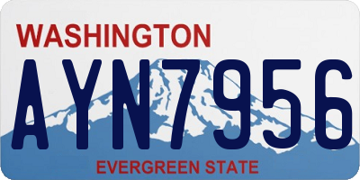 WA license plate AYN7956