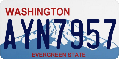 WA license plate AYN7957