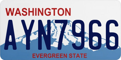 WA license plate AYN7966