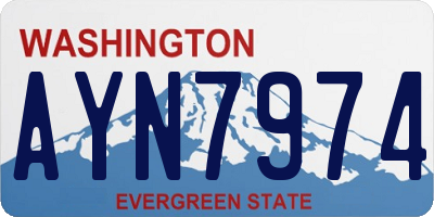 WA license plate AYN7974