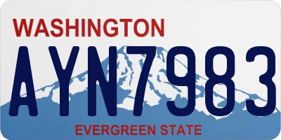 WA license plate AYN7983