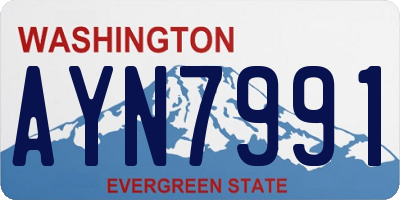 WA license plate AYN7991