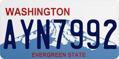 WA license plate AYN7992