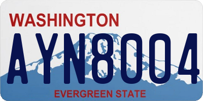 WA license plate AYN8004