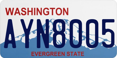 WA license plate AYN8005