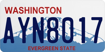 WA license plate AYN8017