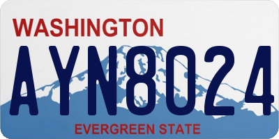 WA license plate AYN8024