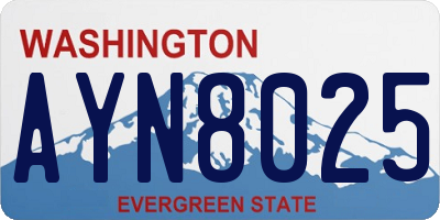 WA license plate AYN8025