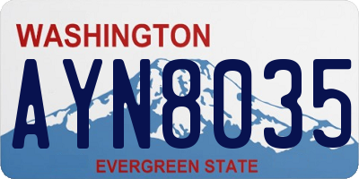 WA license plate AYN8035