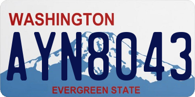 WA license plate AYN8043