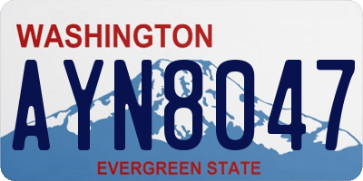 WA license plate AYN8047