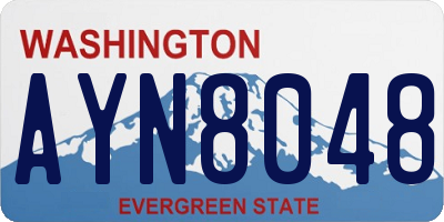 WA license plate AYN8048