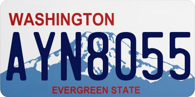 WA license plate AYN8055