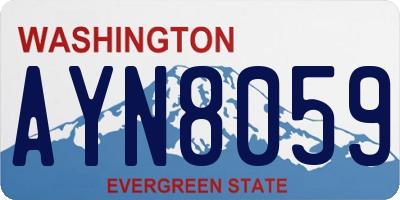 WA license plate AYN8059