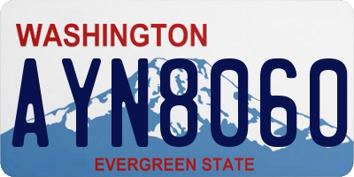 WA license plate AYN8060