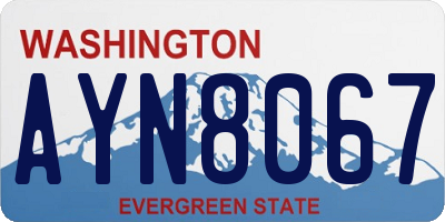 WA license plate AYN8067