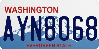 WA license plate AYN8068