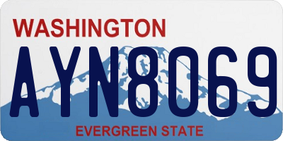 WA license plate AYN8069