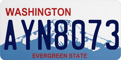 WA license plate AYN8073