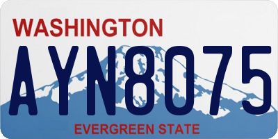 WA license plate AYN8075