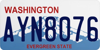 WA license plate AYN8076