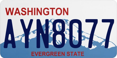WA license plate AYN8077