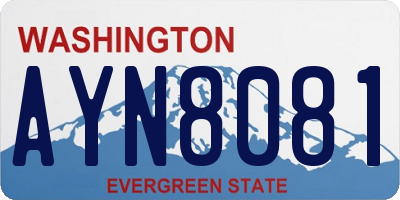 WA license plate AYN8081