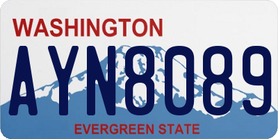 WA license plate AYN8089