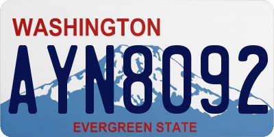 WA license plate AYN8092