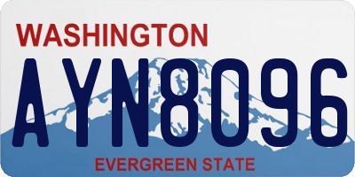 WA license plate AYN8096