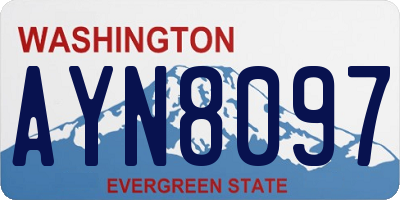 WA license plate AYN8097