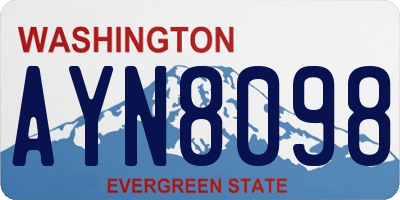 WA license plate AYN8098