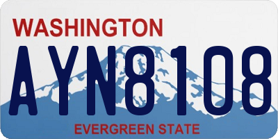 WA license plate AYN8108