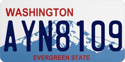 WA license plate AYN8109